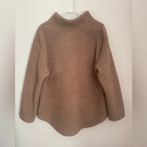 Koolaburra by UGG Sherpa Fleece Quarter Zip Pullover Women’s Size Large Brown - Picture 2 of 5